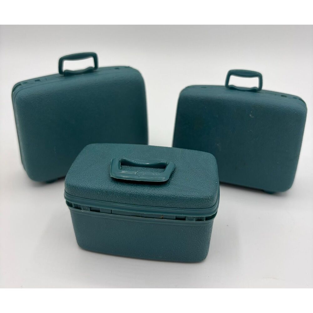Set of Three Barbie Suitcases Blue